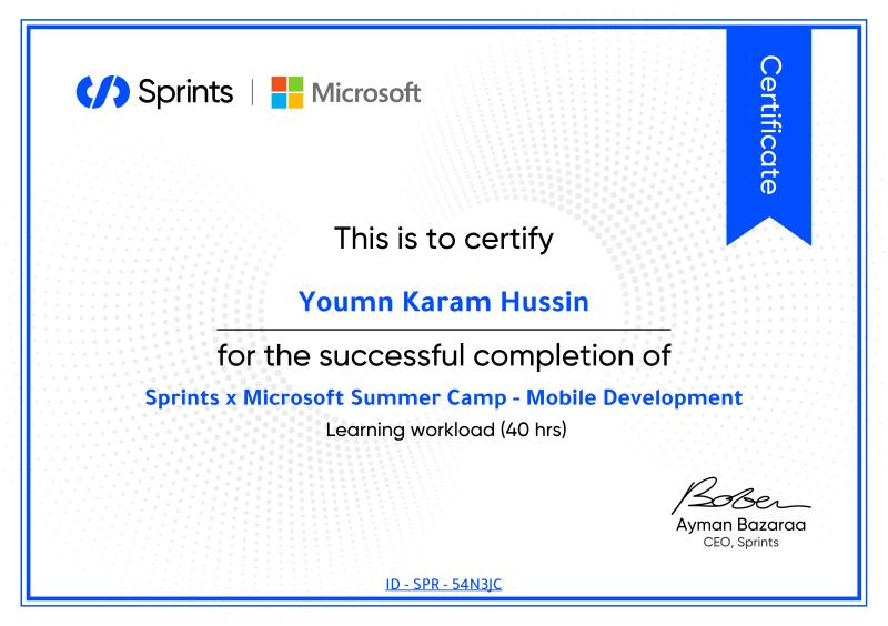 Sprints x Microsoft Mobile Development Certificate